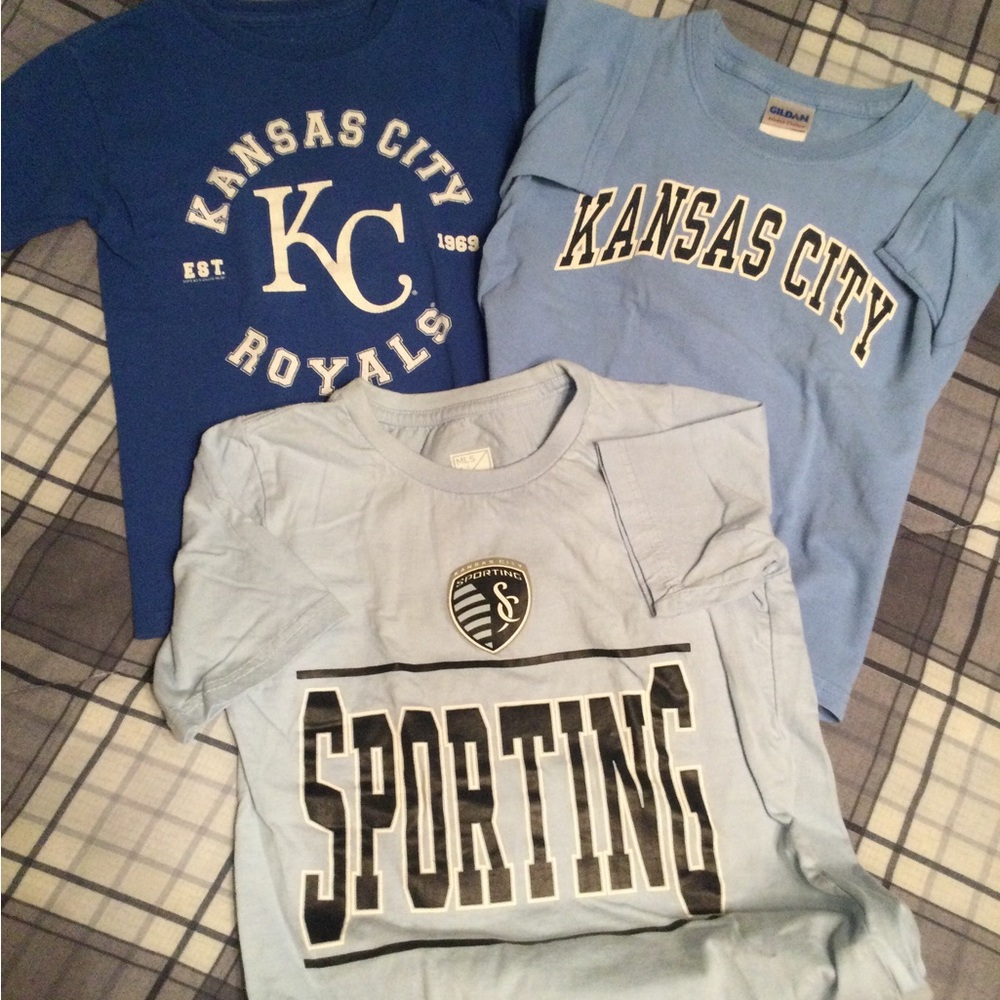 Kansas City Bundle - Royals, Sporting and KC - kids shirts, size Small (6-8)